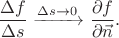 $$\dfrac{\Delta f}{\Delta s}\xrightarrow{\Delta s\to 0}\dfrac{\partial f}{\partial\vec{n}}.$$
