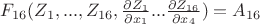$F_{16} (Z_1, ..., Z_{16}, \frac{\partial Z_1}{\partial x_1} ... \frac{\partial Z_{16}}{\partial x_4})=A_{16}$