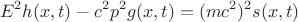 $$E^2h(x,t)-c^2p^2g(x,t)=(mc^2)^2s(x,t)$$