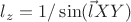 $\l_z=1/\sin(\vec{l}XY)$