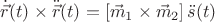 $\dot{\vec r}(t)\times\ddot{\vec r}(t)=[\vec m_1\times\vec m_2]\,\ddot s(t)$