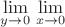 $\lim\limits_{y \to 0}\,\lim\limits_{x \to 0}$