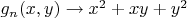 $g_n(x,y)\to x^2+xy+y^2$