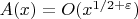 $A(x)=O(x^{1/2+\varepsilon})$