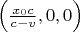 $\left(\frac{x_0c}{c-v},0,0\right)$