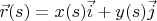 $\vec{r}(s)=x(s)\vec{i}+y(s)\vec{j}$