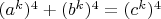 $(a^k)^4+(b^k)^4=(c^k)^4$