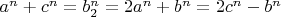 $a^n+c^n=b_2^n=2a^n+b^n=2c^n-b^n$