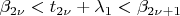 $\beta_{2\nu}<t_{2\nu}+\lambda_1<\beta_{2\nu+1}$