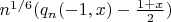 $n^{1/6}(q_n(-1,x) - \frac{1+x}{2})$