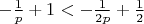 $-\frac{1}{p}+1<-\frac{1}{2p} + \frac{1}{2}$