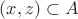 $(x,z)\subset A$