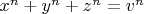 $x^n + y^n + z^n = v^n$