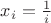 $x_i=\frac{1}{i}$