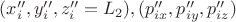 $(x_i'',y_i'',z_i''=L_2),(p''_{ix},p''_{iy},p''_{iz})$