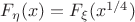 $F_{\eta}(x)=  F_{\xi}(x^{1/4}) $