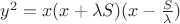$y^2=x(x+\lambda{S})(x-\frac{S}{\lambda})$