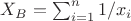 $X_B=\sum_{i=1}^{n} 1/x_i$
