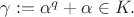 $\gamma:=\alpha^q+\alpha \in K.$