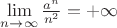 $\lim\limits_{n\to\infty}\frac{a^n}{n^2}=+\infty$