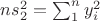 $ns_2^2 = \sum_1^n y_i^2$