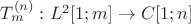 $T^{(n)}_m: L^2[1;m] \to C[1;n]$