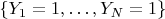 $\{Y_1 = 1, \dots, Y_N = 1\}$