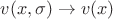$v(x,\sigma)\to v(x)$