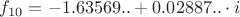 $f_{10}=-1.63569..+0.02887..\cdot i$
