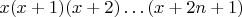 $x(x+1)(x+2)\dots (x+2n+1)$