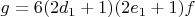 $g=6(2d_1+1)(2e_1+1)f$