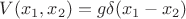 $V(x_1,x_2)=g\delta(x_1-x_2)$ $V(x_1,x_2)=g\delta(x_1-x_2)$
