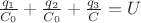 $\frac{q_1}{C_0}+\frac{q_2}{C_0}+\frac{q_3}{C}=U$