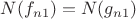 $N(f_{n1})=N(g_{n1})$