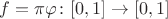 $f=\pi\varphi\colon[0,1]\to[0,1]$