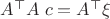 $A^\top A \;c = A^\top \xi$