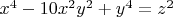 $x^4-10x^2y^2+y^4=z^2$