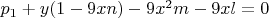 $p_1+y(1-9xn)-9x^2m-9xl=0$
