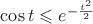 $\cos t\leqslant e^{-\frac{t^2}{2}$