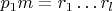 $p_1m=r_1\ldots r_l$