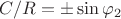 $C/R = \pm\sin\varphi_{2}$