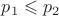 $p_1\leqslant p_2$