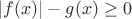 $|f(x )|-g(x)\ge0$