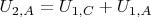 $U_{2,A}=U_{1,C}+U_{1,A}$