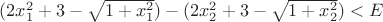 $(2x_1^2 + 3 - \sqrt{1+x_1^2}) - (2x_2^2 + 3 - \sqrt{1+x_2^2})<E$