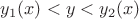 $y_1(x)<y<y_2(x)$