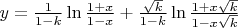 $y=\frac{1}{1-k}\ln{\frac{1+x}{1-x}}+\frac{\sqrt{k}}{1-k}\ln{\frac{1+x\sqrt{k}}{1-x\sqrt{k}}}$