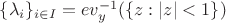 $\{ \lambda_i \}_{i \in I} = ev^{-1}_y (\{ z : |z| < 1 \})$