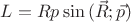 $L=Rp \sin{(\vec{R};\vec{p})}$ $L=Rp \sin{(\vec{R};\vec{p})}$