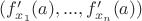 $(f'_{x_1}(a), ..., f'_{x_n}}(a))$